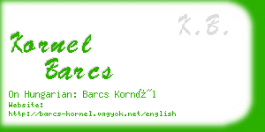 kornel barcs business card